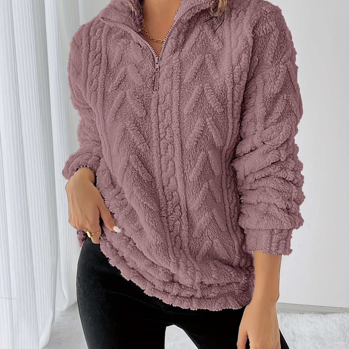 Ruby Zip Neck Fleece Sweatshirt - view 12