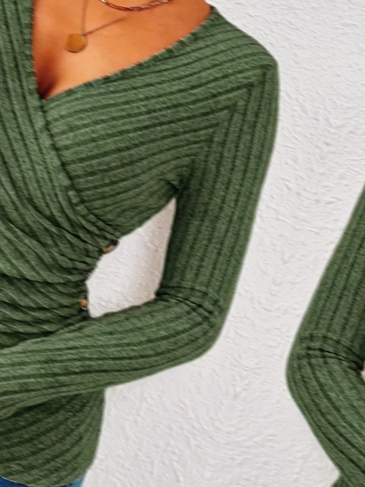 Grace V Neck Button Long Sleeve Top - view 11