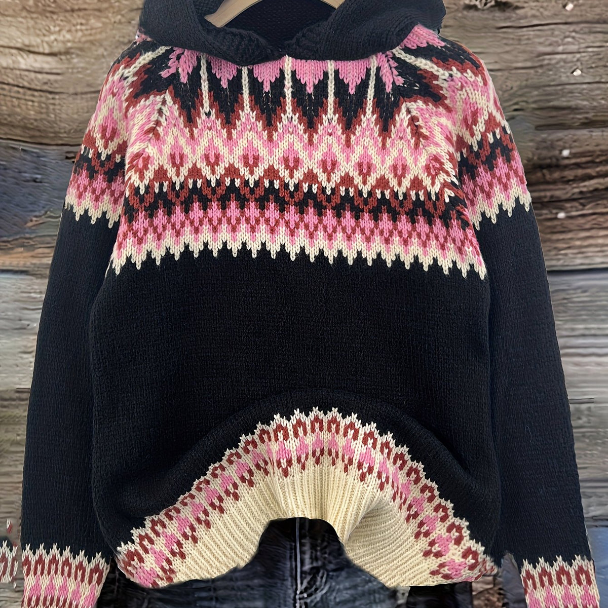 Poppy Hooded Jacquard Knit Jumper - view 15