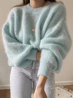Etta Collarless Relaxed Knitted Jumper - view 7