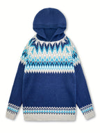 Poppy Hooded Jacquard Knit Jumper - view 7