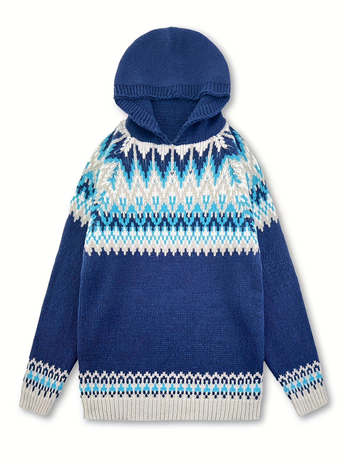Poppy Hooded Jacquard Knit Jumper - view 7
