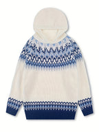 Poppy Hooded Jacquard Knit Jumper - view 8
