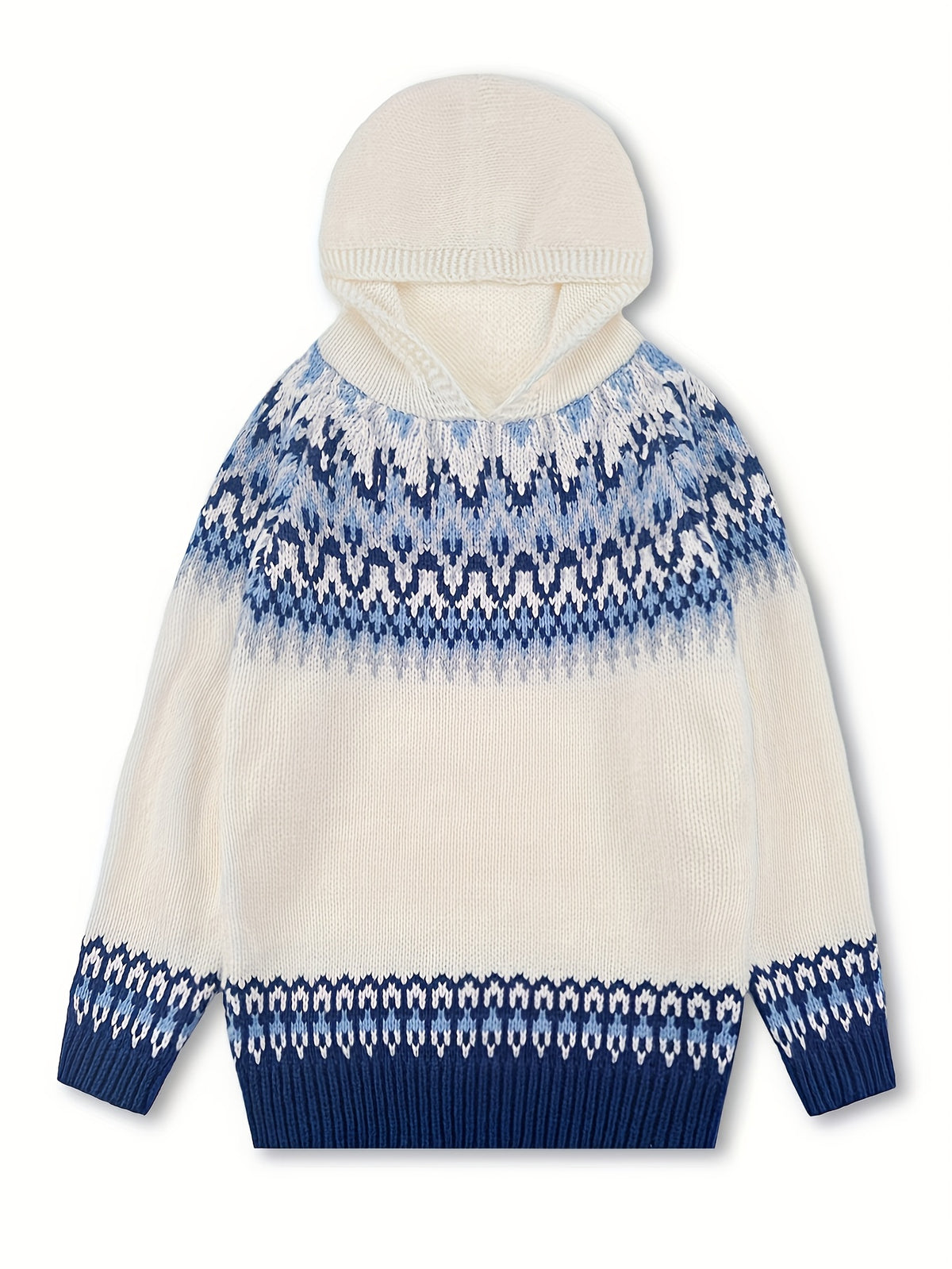 Poppy Hooded Jacquard Knit Jumper - view 8