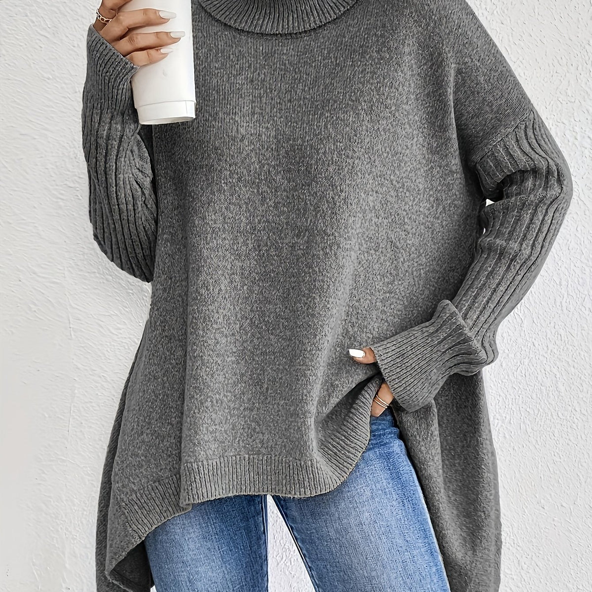 Erin High Neck Oversized Jumper - view 12