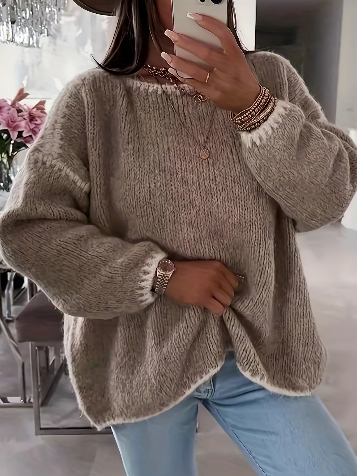 Daisy Colour Block Crew Neck Jumper - view 3