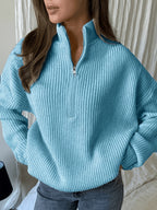 Amelia Half Zip Cable Knit Jumper - view 5