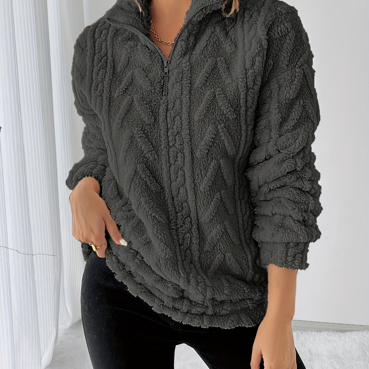 Ruby Zip Neck Fleece Sweatshirt - view 13