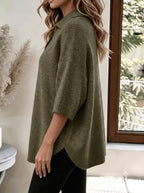 Thea V Neck Shawl Cape Jumper - view 10