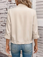 Hettie Stand Collar Drawstring Short Jacket - view 90