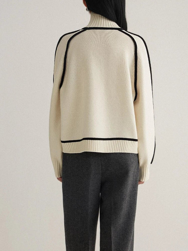 Charlotte | Oversized Colorblock Turtleneck Sweater with Ribbed Collar, Cozy Winter Knit oaklynwear